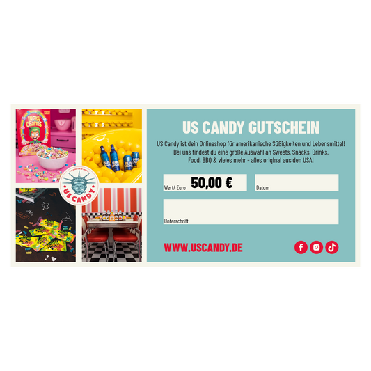 US CANDY 50 Euro Gutschein